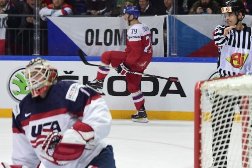 Tomáš Zohorna slaví vsřelený gól na mistrovství světa proti USA